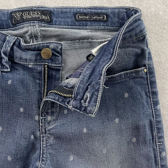 Guess Britney Jeans Womens Size 26 Blue Allover Print Leggings Low Denim - Picture 9 of 14